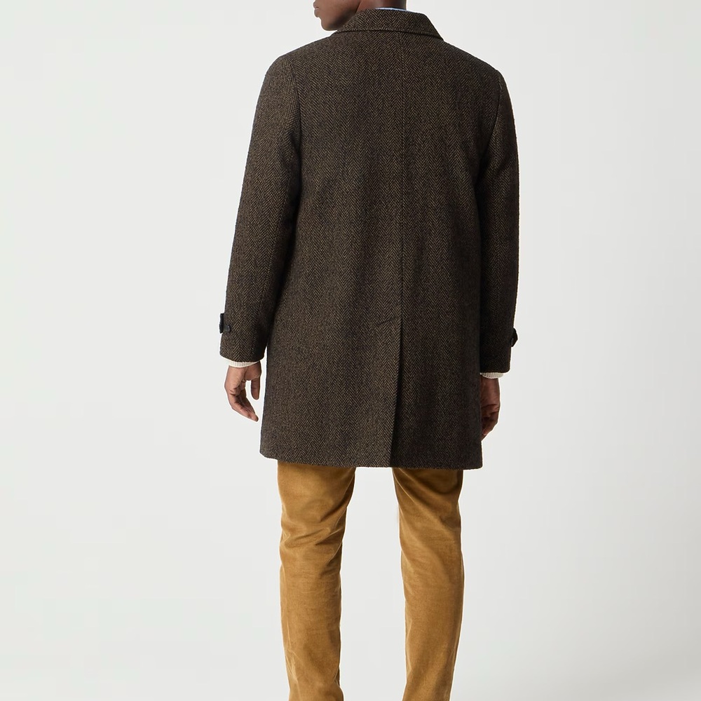 J. CREW Wool-blend herringbone overcoat in Black/Brown Size 40 NWD $450 CM500 - Picture 4 of 10